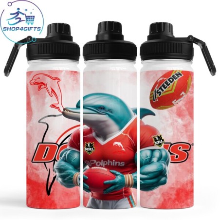 NRL Rugby Redcliffe Dolphins Bottle with Spout Lid