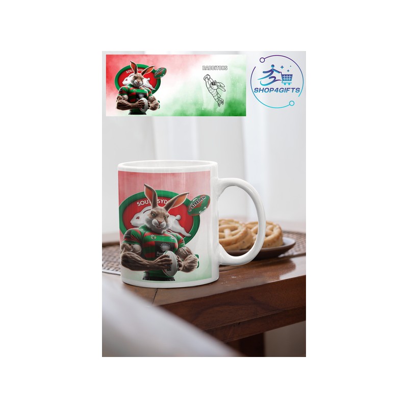 NRL-National- Rugby-League-South-Sydney- Rabbitohs-white-handle-11oz-coffee-mug-