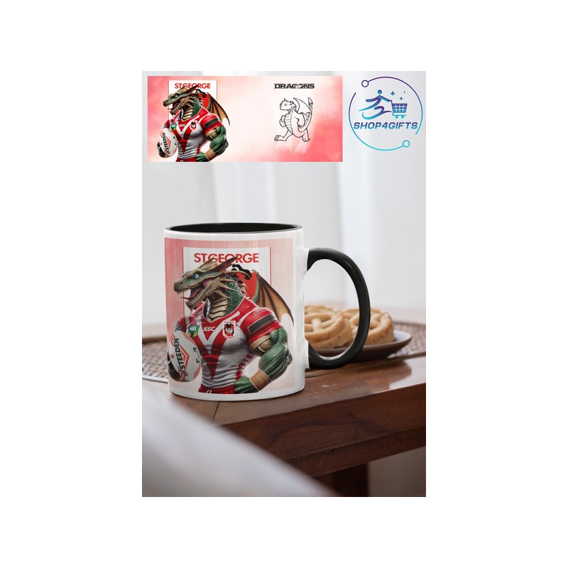 NRL-National- Rugby-League- St. George-Illawarra-Dragons-personalised-black-handle-11oz-coffee-mug-
