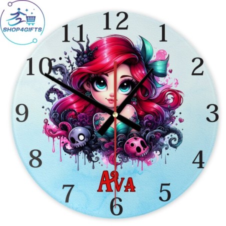 shop4gifts-personalised-disney-princess-ariel-glass-wall-clock-with-name