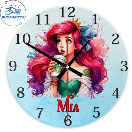 shop4gifts-personalised-disney-princess-ariel-glass-wall-clock-with-name