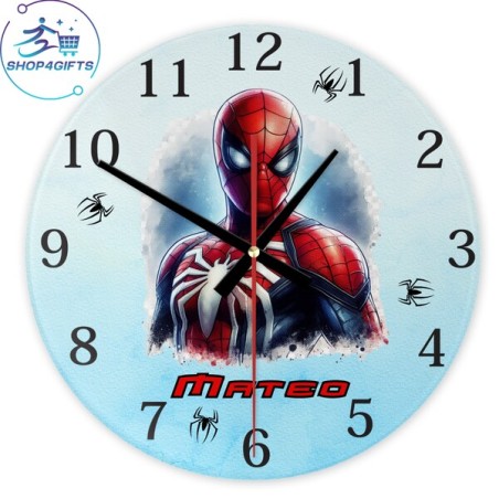 shop4gifts-personalised-marvel-spider-man-glass-wall-clock-