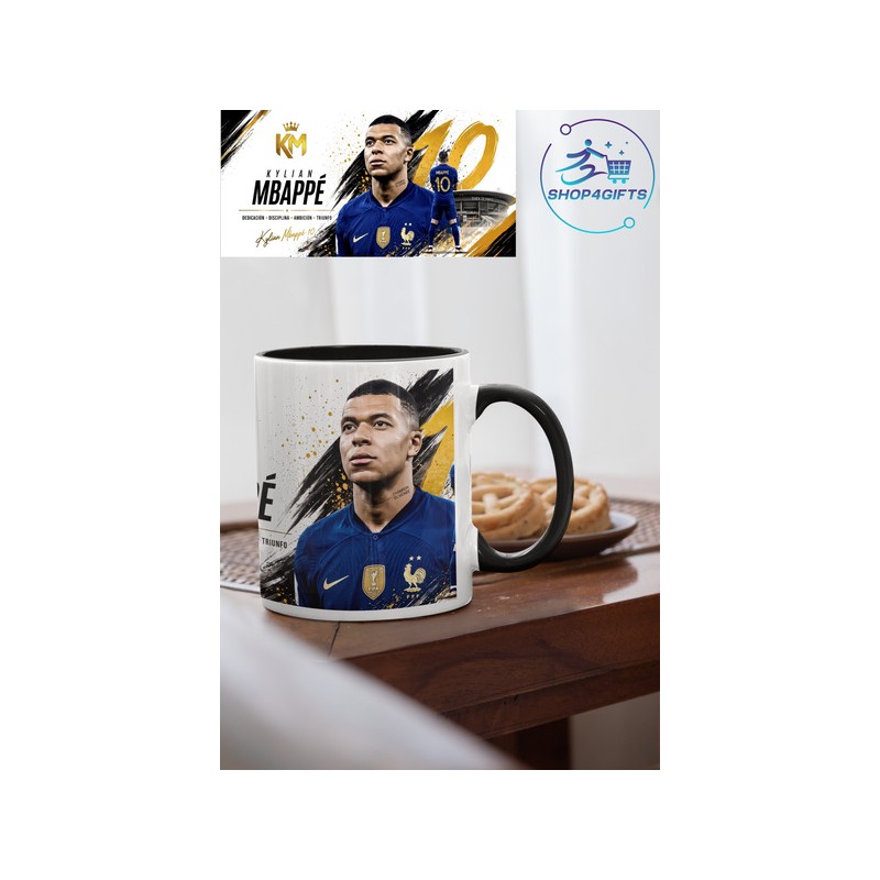 personalised-kylian-mbappé-11oz-ceramic-coffee-mug-with-black-handle-shop4gifts