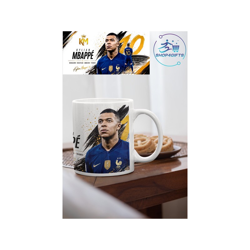 personalised-kylian-mbappé-11oz-ceramic-coffee-mug-with-white-handle-shop4gifts