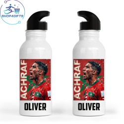 Shop4Gifts-Personalised-Achraf-Hakimi-600ml-Aluminium-Water-Bottle-with-Straw-Top-Lid