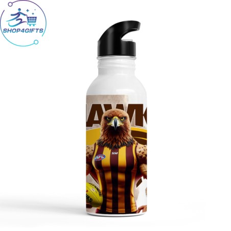 Shop4Gifts-Personalised-Box-Hill-Hawks-600ml-Aluminium-Drink-Bottle-with-Straw-Lid-Brown-and-Gold-Football-Gift