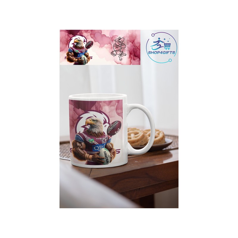 NRL-National- Rugby-League -Manly-sea-eagles-personalised-white-handle-11oz-coffee-mug-