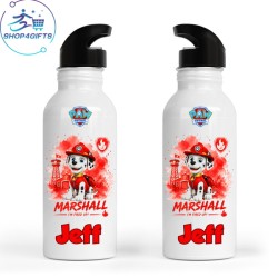 Shop4Gifts-Personalised-Paw-Patrol-Marshall-600ml-Aluminium-Water-Bottle-with-Straw-Lid-Kids-Gift