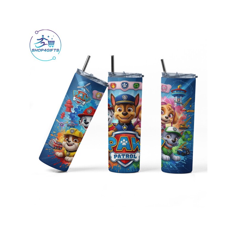 Shop4Gifts-Personalised-Paw-Patrol-Team-20oz-Skinny-Tumbler-with-Lid-and-Straw-Kids-