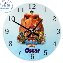 shop4gifts-personalised-paw-patrol-team-glass-wall-clock-custom-name-kids-bedroom-gift-au Australia