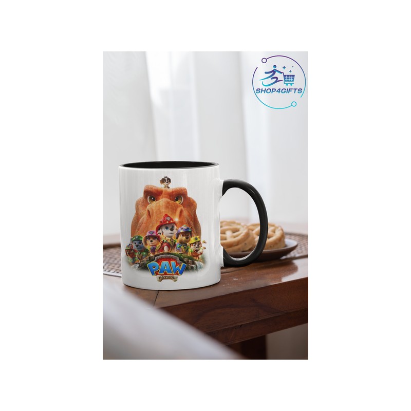 Shop4Gifts-Personalised-Paw-Patrol-and-Dinosaur-11oz-Ceramic-Mug-with-black-handle-Custom-Name-Kids-Gift-Australia