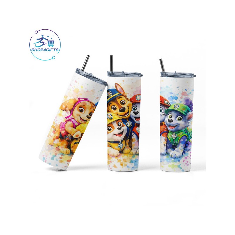 Shop4Gifts-Personalised-Paw-Patrol-Team-20oz-Skinny-Tumbler-with-Lid-and-Straw-Kids-