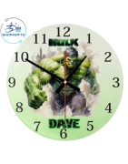 Personalised Marvel Hulk Glass Clock | Shop4Gifts